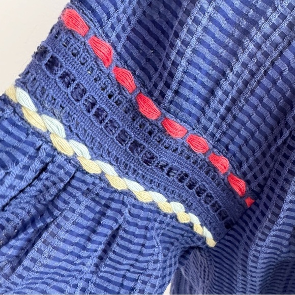 Anthropologie Conditions Apply dress blue tassels long sleeve size S - Picture 3 of 9